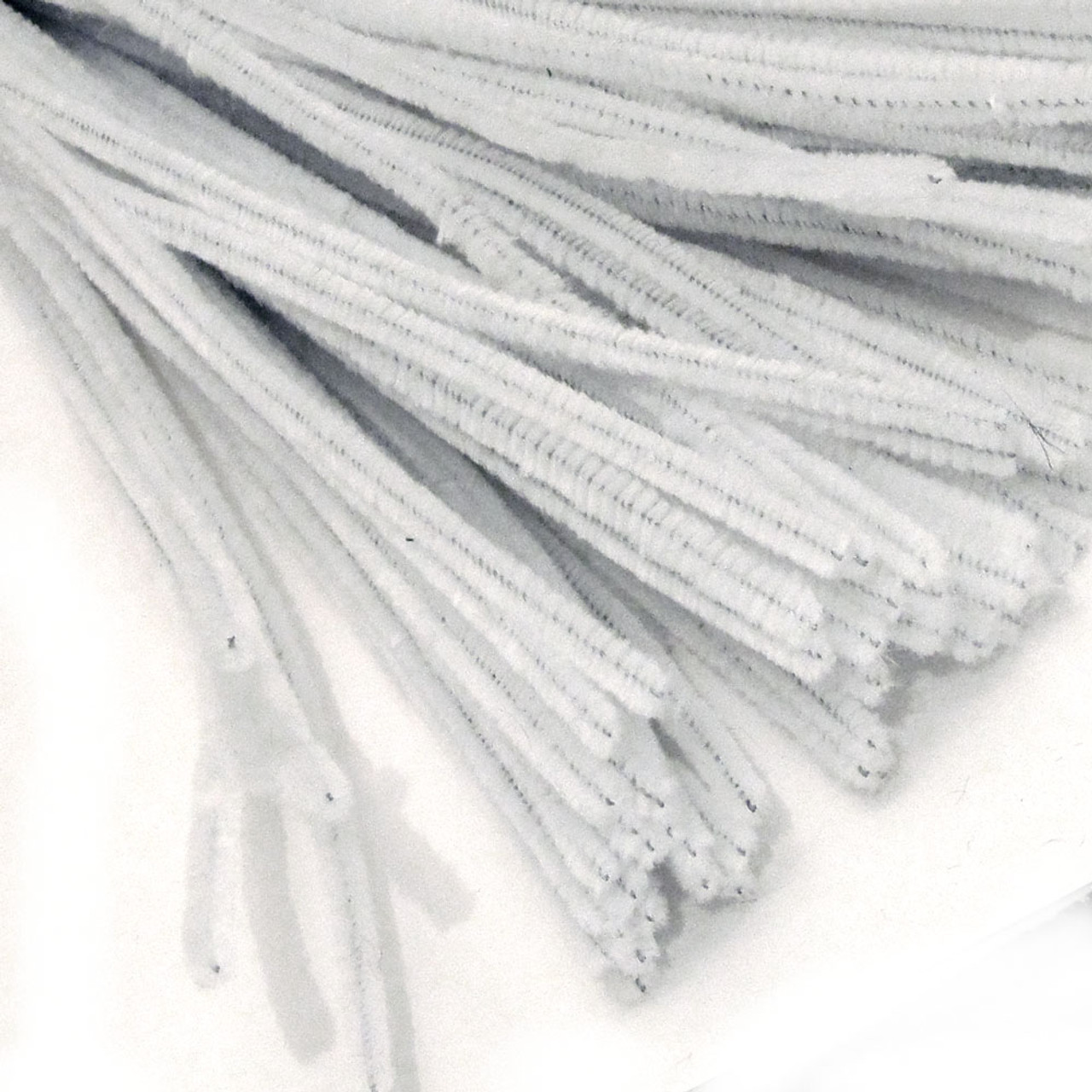 The Crafts Outlet Chenille Stems, Pipe Cleaner, 20-inch 50-cm, 50-pc, White
